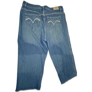 Levis Womens 18 516 Capri Jeans Blue Denim Cut-Off Style Just Shadows